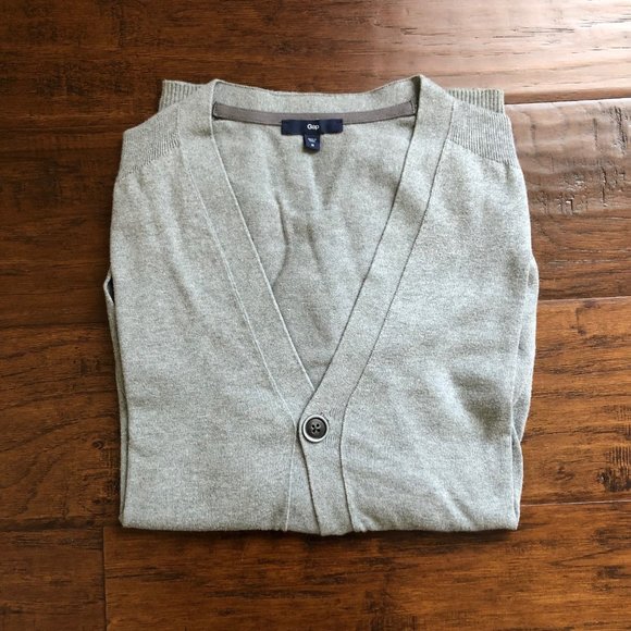 Gap mens gray button down sweater size M - Picture 5 of 5